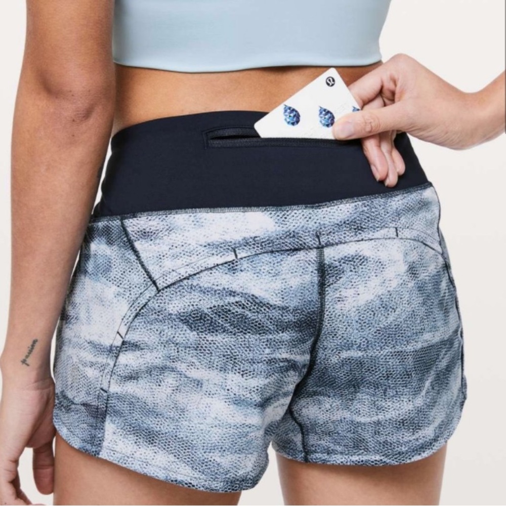Lululemon Run Times Short 4” Mesh Scape Multi True Navy